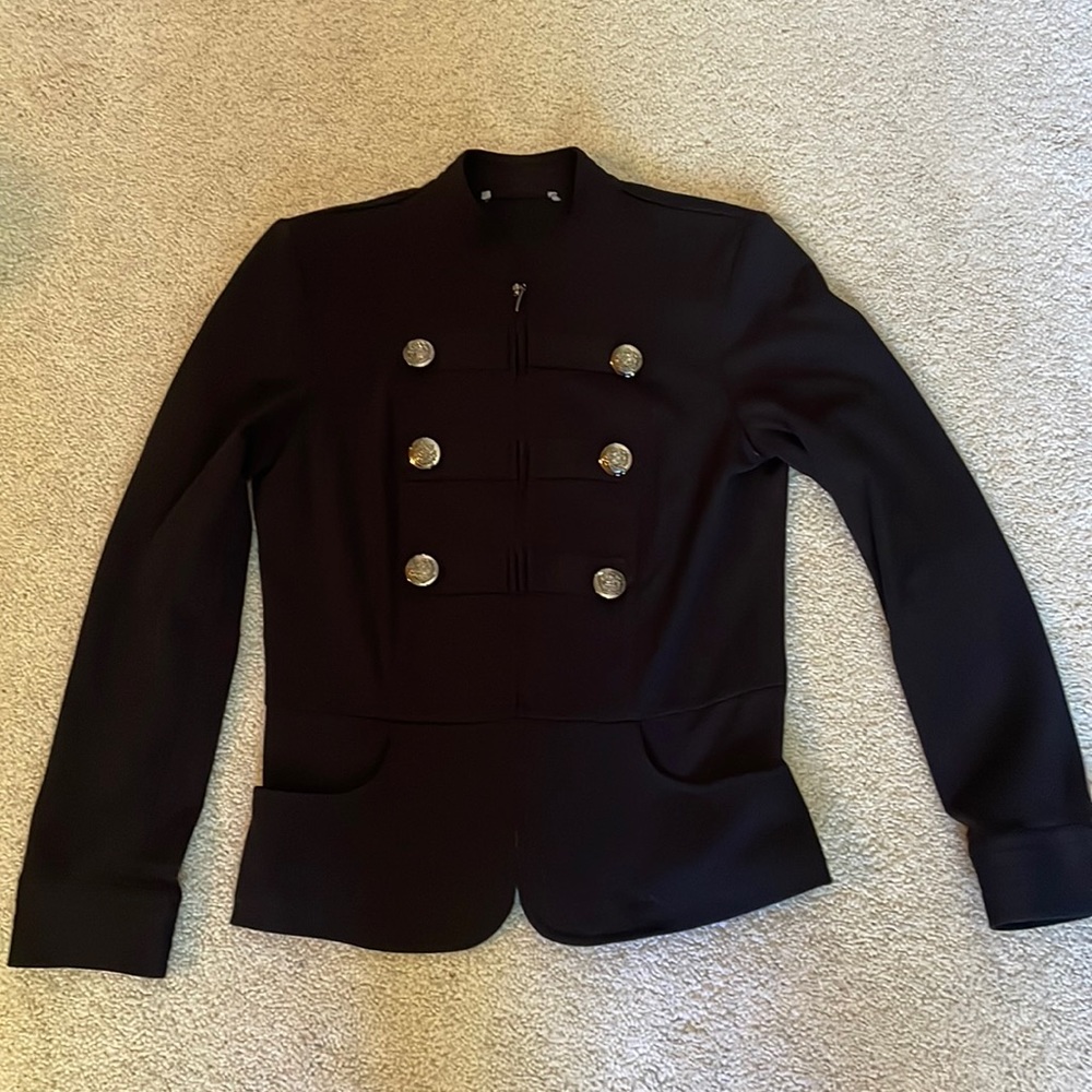 Military double breasted sweatshirt blazer